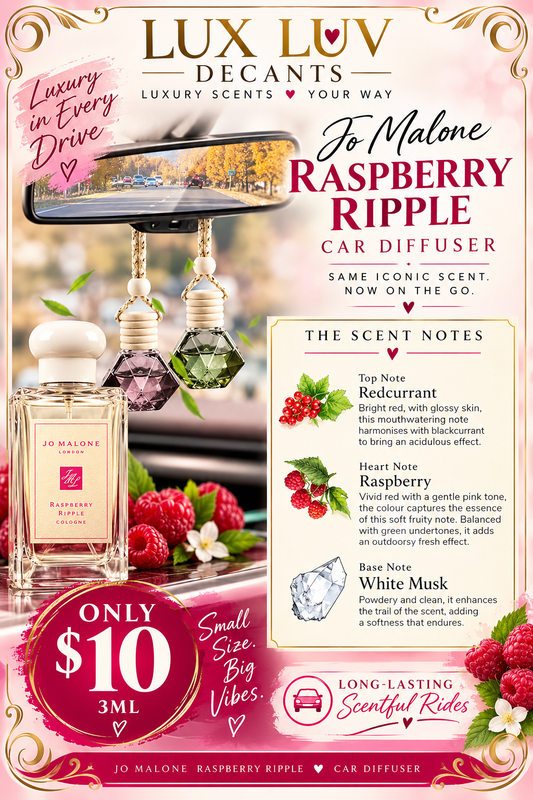 CAR Diffuser 3ML ~ Joe Malone Raspberry Ripple Scent